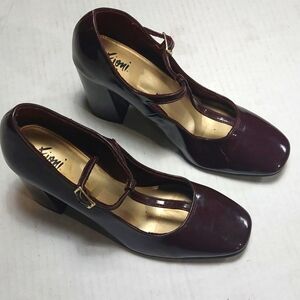 FIONI Women's Burgundy Block Heels Shoes Size 9